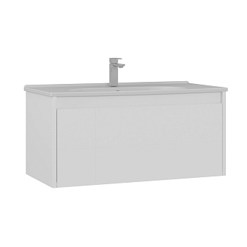 Тумба с раковиной Orka Likya 5002490, 100 см, подвесная, цвет белый матовый 