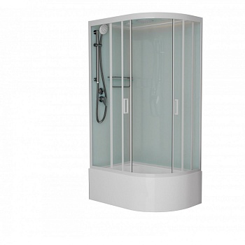 Душевая кабина Frank F412/2 L/R М White, 120 x 80 см, высокий поддон, стекла матовые, профиль белый, 20036/20038 