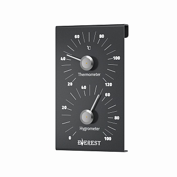 Термогигрометр EVEREST "Line", алюминий BLACK (TG-23) 