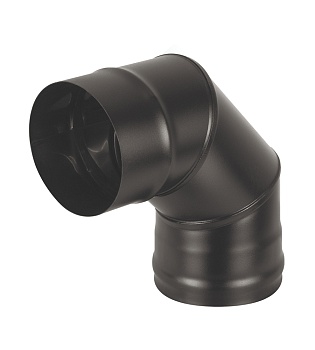 Колено BLACK (AISI 430/0,8мм) 90* 3-х секц. 