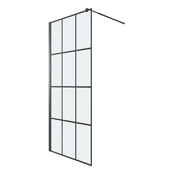 Душевая перегородка Niagara Eco NG-552-90BLACK (90х190) черный,стекло клетка,1 место 