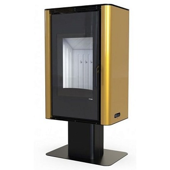 Печь камин DEFRO HOME SOLUM TOP 9кВт золотая сталь 