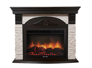 Портал Firelight Torre 30S камень белый, шпон венге 