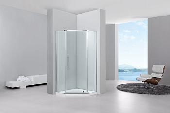 Душевой уголок Black&White Stellar Wind S305, 100 х 100 см, стекло прозрачное, профиль хром, 3051010 