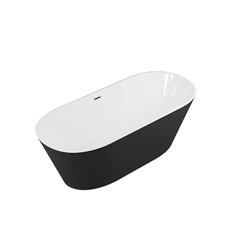 Ванна отдельностоящая Grossman Forta GR-1503MB (170х75х58) цвет черный/белый матовый,1 место 