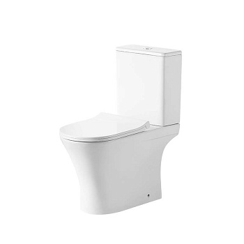 Унитаз напольный Grossman Classic GR-4465SQ (640х350х800) безободковый,белый с тонкой крышкой,микролифт,смыв торнадо,2 места 
