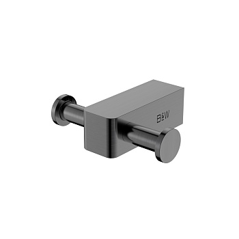 Крючок Black&White Gravity, GA-9601GM, двойной, для ванной комнаты, gun metal 