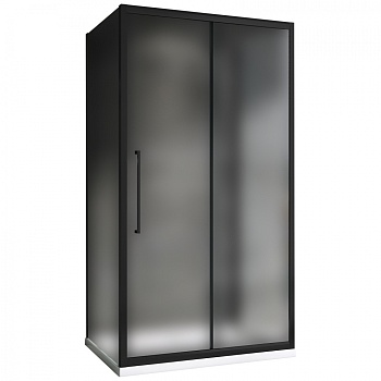 Душевой уголок Abber Schwarzer Diamant AG30170BMH-S100BM-S100BM, 170 х 100 см, стекло матовое, профиль черный 