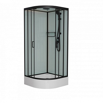 Душевая кабина Frank F409/1 Black 90 х 90 см, средний поддон, стекла прозрачные, профиль черный, 139009 