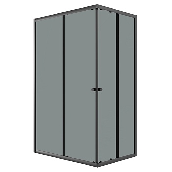 Душевое ограждение Niagara Eco NG-1012-14QT (120х80х190) прямоугольник,раздвижное,черный,стекло тонированное,1 место 