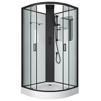 Душевая кабина Grossman 100 x 100 см, четверть круга, черный, GR250 