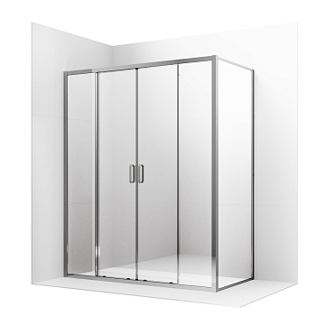 Душевое ограждение Ambassador Forsa 17021120AX-70AX (140х70х200) прямоугольник,хром,стекло прозрачное,раздвижная,2 места 