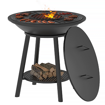 Чугунный Fantastic Grill Везувий Ø 700 Престиж (чаша+подставка престиж+плита Gurman Ø700+крышка) 