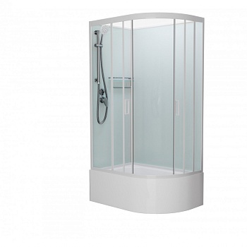 Душевая кабина Frank F412/2 L/R М White без крыши, 120 x 80 см, высокий поддон, стекла матовые, профиль белый, 20037/20039 