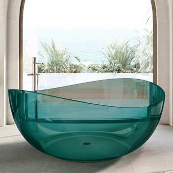 Прозрачная ванна Abber Kristall 150 х 150 см, бирюзовый, AT9705Aquamarin 