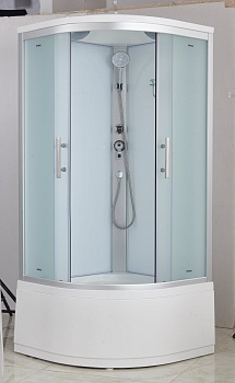 Душевая кабина Imwei XDM-90FH, 90 x 90 см, высокий поддон, с крышей, стекла матовые, профиль серый 