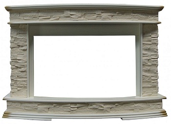 Портал InterFlame Pamir под очаг Panoramic 42 LEDFX (бежевый;бежевый с патиной) 
