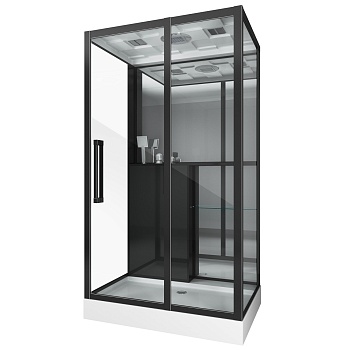 Душевая кабина Grossman 120 x 80 см, прямоугольная, черный, правая, GR267 