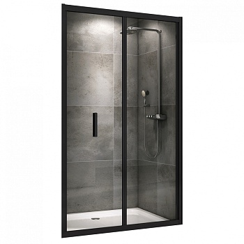 Душевая дверь Abber Sonnenstrand AG07120B, 120 х 195 см, стекло прозрачное, профиль черный 