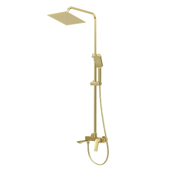 Душевая стойка Grossman Cosmo 500.K35.02.320 с верхним душем,ручной лейкой и смесителем,золото сатиновый,1 место 