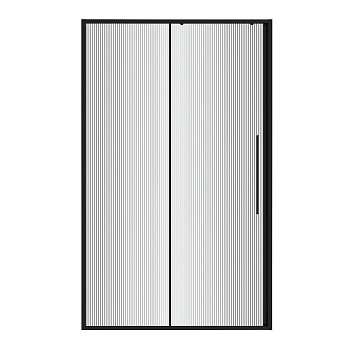 Дверь в нишу Niagara Nova NG-84-L12FHB (120х195) раздвижная(левая),черный матовый,стекло рифленое,1 место 