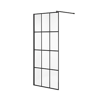 Душевая перегородка Niagara Nova NG-685-11ВLACK (110х195) черный,стекло прозрачное,1 место 
