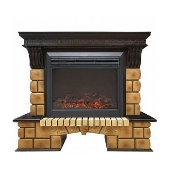 Электрокамин Stone Brick 26 с очагом Moonblaze Lux Bl/Br 