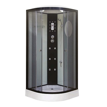 Душевая кабина Niagara Ultra NG-1901-01 (90х90х220) низкий поддон(16см),черный,стекло тонированное,4 места 