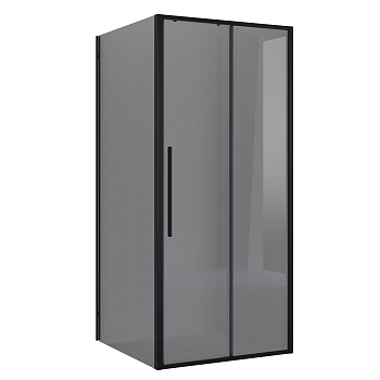 Душевое ограждение Niagara Nova NG-85-10TB-TB80-34 (100х80х195) прямоугольник,черный матовый,дверь раздвижная,стекло тонированное,2 места 