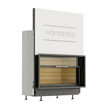 Каминная топка FLAT 100/57h (Warmhaus) с прямым стеклом, футеровка шамот 