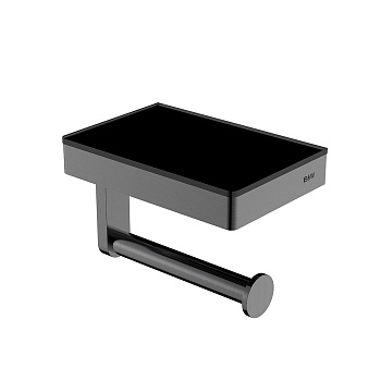 Держатель туалетной бумаги Black&White Gravity, GA-9620GM, с полкой, gun metal 