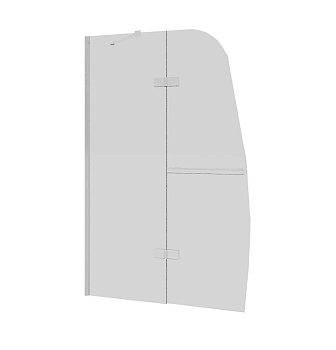 Шторка для ванны Grossman GR-102 (150х90) распашная,хром,стекло прозрачное,1 место 