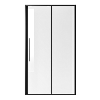 Дверь в нишу Niagara Nova NG-84-14AB (140х195) черный матовый,стекло прозрачное,дверь раздвижная,1 место 