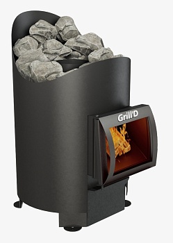 Дровяная печь для бани Grill’D Aurora mini Short (дверца со стеклом) 