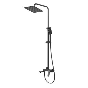 Душевая стойка Grossman Cosmo 500.K35.02.210 с верхним душем,ручной лейкой и смесителем,черный матовый,1 место 