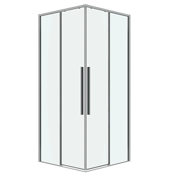 Душевое ограждение Grossman Galaxy 300.K33.01.8080.10.00 (80х80х195) квадрат,раздвижная,хром,стекло прозрачное, 1 место 