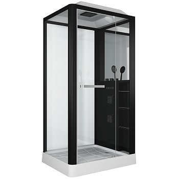 Душевая кабина Grossman 110 x 90 см, прямоугольная, профиль черный, GR223 