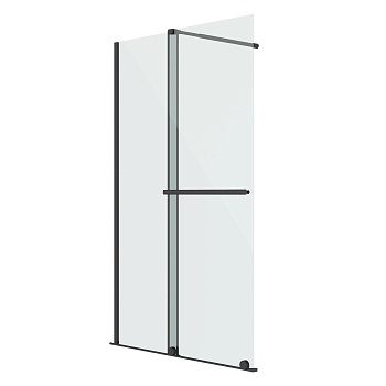 Душевая перегородка Niagara Nova NG-671-10BLACK (100х200) черный матовый,раздвижная,стекло прозрачное,1 место 