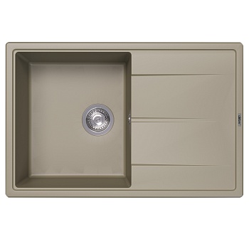 Кухонная мойка Abber Quarz AQ2904S, 78 см, кварцевый композит, крыло справа, песочный 