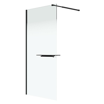 Душевая перегородка Niagara Nova NG-582-10BLACK (100х200) черный матовый,стекло белый градиент,1 место 
