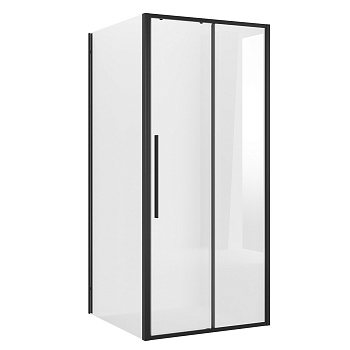 Душевое ограждение Niagara Nova NG-84-9AB-A80B-34 (90х80х195) прямоугольник,черный матовый,дверь раздвижная,стекло прозрачное,2 места 