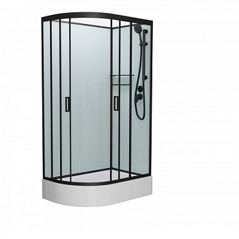 Душевая кабина Frank F412/1 R Black без крыши 120x80 см, 146009 