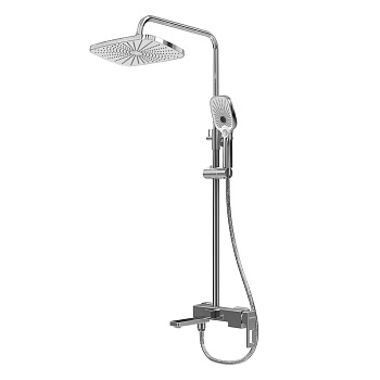 Душевая стойка Grossman Pragma 500.K35.03.100 с верхним душем,ручной лейкой и смесителем,хром глянцевый,1 место 