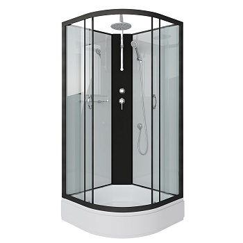 Душевая кабина Niagara Classic NG-6703-14BKT (80х80х210) средний поддон(26см),черный,стекло прозрачное,4 места 