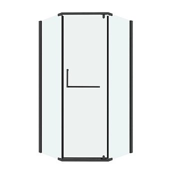 Душевое ограждение Grossman Pragma 302.K33.03.9090.42.00 (90х90х195) трапеция,распашная,графит сатин,стекло прозрачное, 1 место 