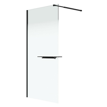 Душевая перегородка Niagara Nova NG-582-90BLACK (90х200) черный матовый,стекло белый градиент,1 место 