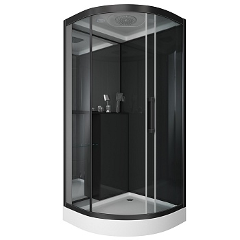 Душевая кабина Grossman 100 x 100 см, четверть круга, черный, GR260 