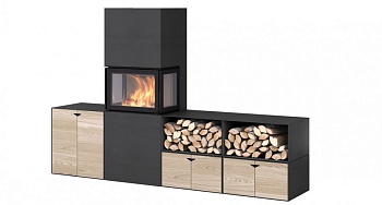 Печь-камин Nordpeis Box Black + топка N-20U 