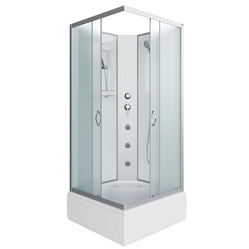 Душевая кабина Niagara Classic NG-1108-14BKG (90х90х200) средний поддон(26см),стекло матовое,4 места с полкой 