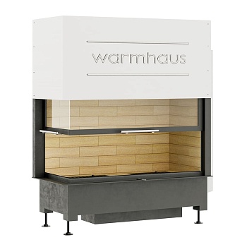 Каминная топка KANT L 100/57h (Warmhaus) с угловым стеклом левая, футеровка шамот 